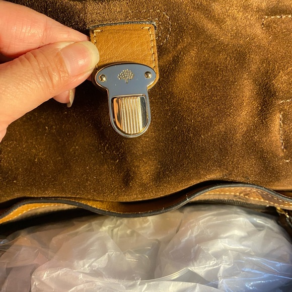 Mulberry Tassel Alexa Satchel in Sycamore Suede with Shiny Gold Tone Hardware - Picture 14 of 15